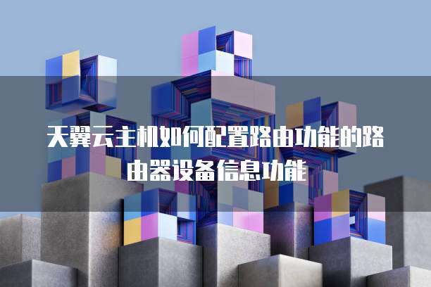 天翼云主机如何配置路由功能的路由器设备信息功能