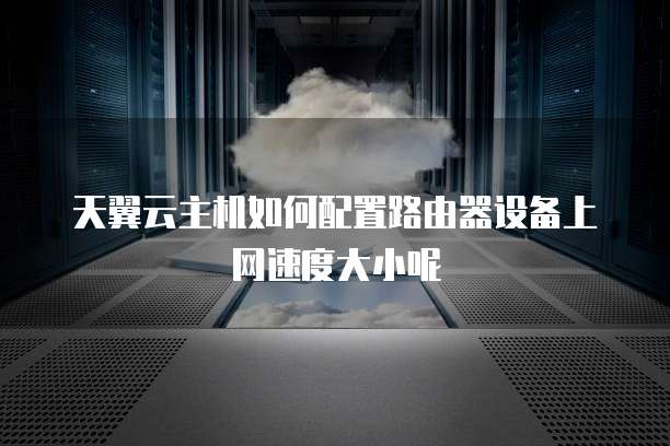 天翼云主机如何配置路由器设备上网速度大小呢