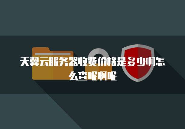 天翼云服务器收费价格是多少啊怎么查呢啊呢