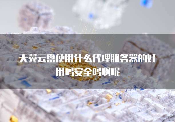 天翼云盘使用什么代理服务器的好用吗安全吗啊呢