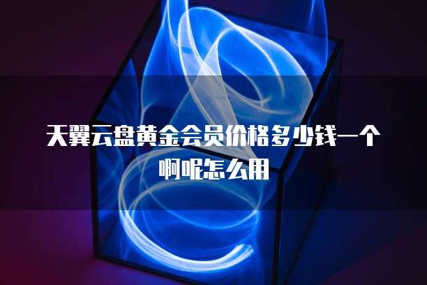 天翼云盘黄金会员价格多少钱一个啊呢怎么用