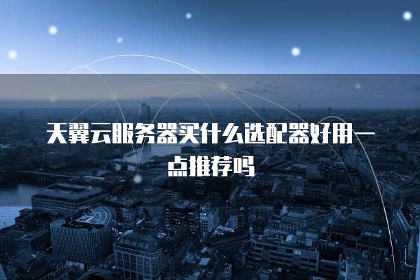 天翼云服务器买什么选配器好用一点推荐吗