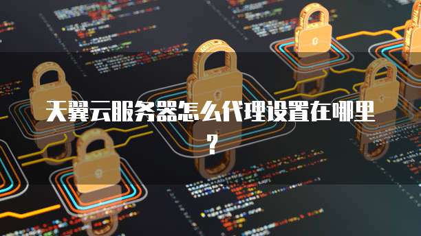 天翼云服务器怎么代理设置在哪里?