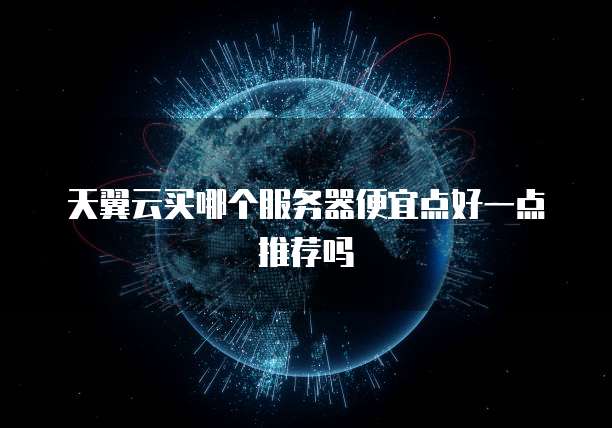 天翼云买哪个服务器便宜点好一点推荐吗