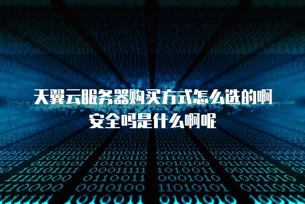 天翼云服务器购买方式怎么选的啊安全吗是什么啊呢