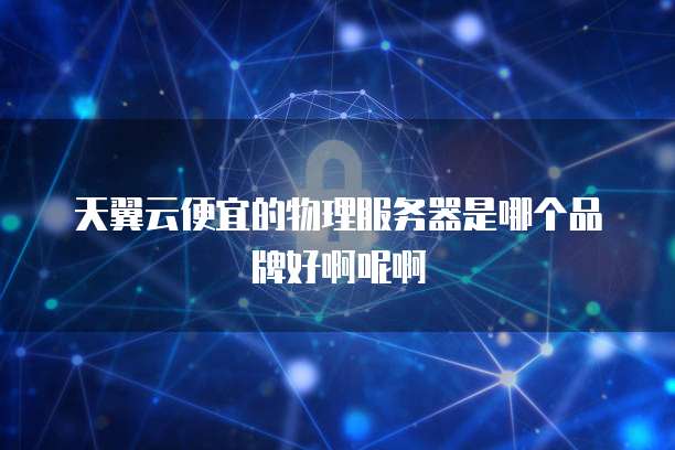 天翼云便宜的物理服务器是哪个品牌好啊呢啊