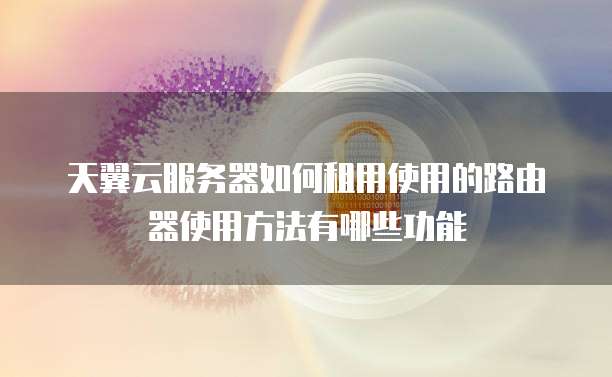 天翼云服务器如何租用使用的路由器使用方法有哪些功能