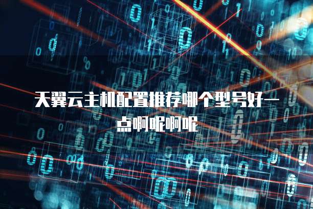 天翼云主机配置推荐哪个型号好一点啊呢啊呢