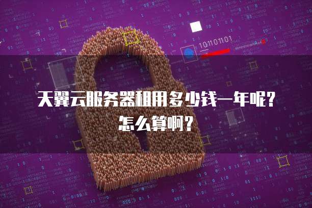 天翼云服务器租用多少钱一年呢?怎么算啊?