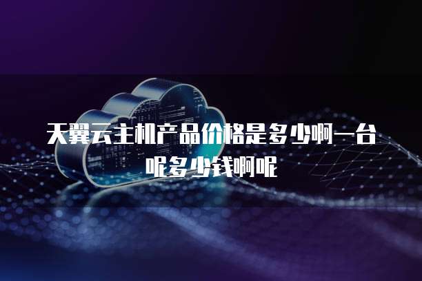 天翼云主机产品价格是多少啊一台呢多少钱啊呢