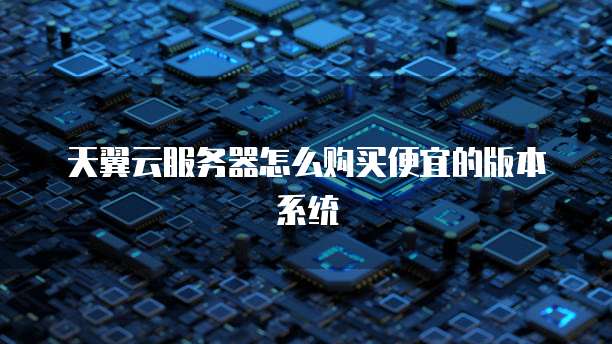天翼云服务器怎么购买便宜的版本系统