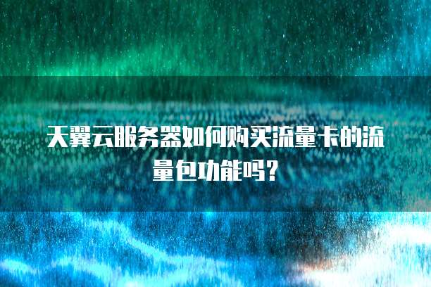 天翼云服务器如何购买流量卡的流量包功能吗?