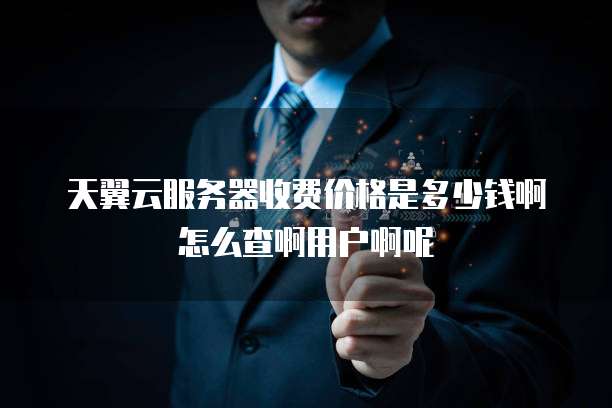 天翼云服务器收费价格是多少钱啊怎么查啊用户啊呢