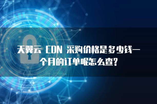 天翼云 CDN 采购价格是多少钱一个月的订单呢怎么查?