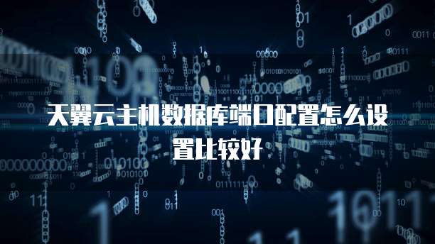 天翼云主机数据库端口配置怎么设置比较好