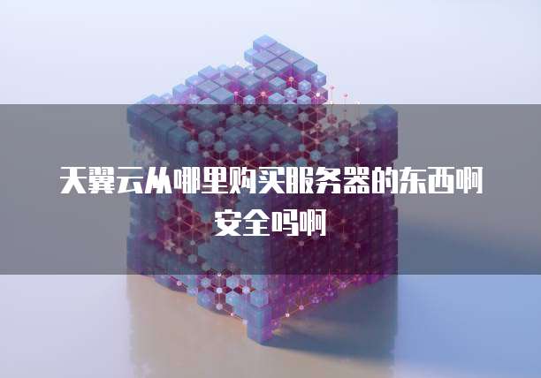 天翼云从哪里购买服务器的东西啊安全吗啊