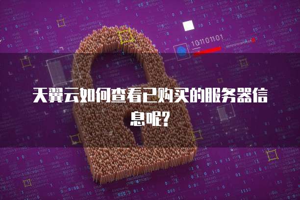 天翼云如何查看已购买的服务器信息呢?
