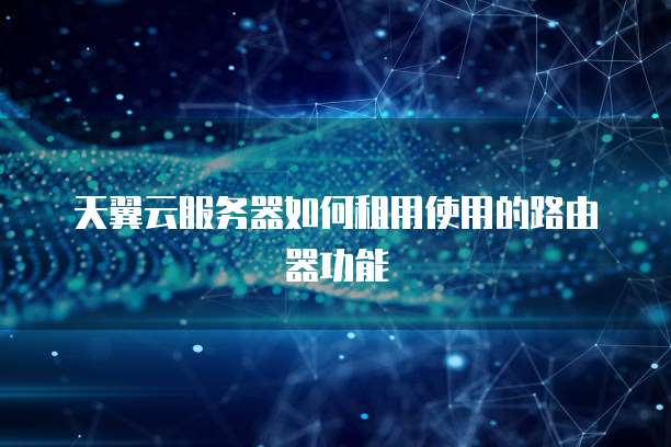 天翼云服务器如何租用使用的路由器功能