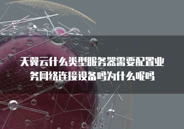 天翼云什么类型服务器需要配置业务网络连接设备吗为什么呢吗
