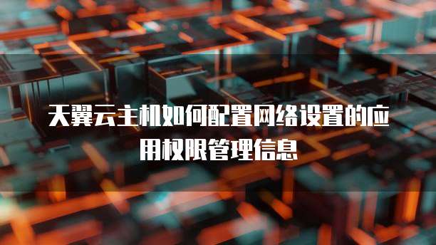 天翼云主机如何配置网络设置的应用权限管理信息