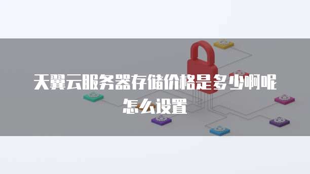 天翼云服务器存储价格是多少啊呢怎么设置