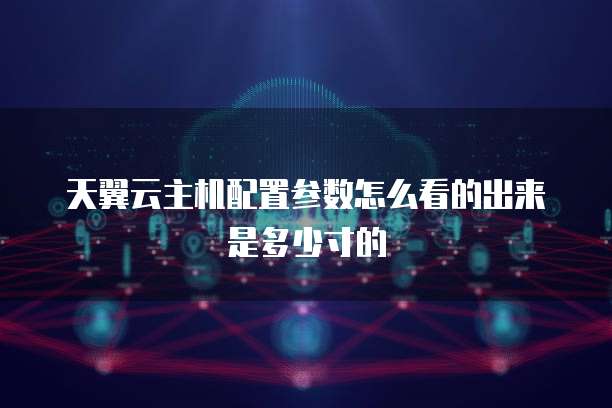 天翼云主机配置参数怎么看的出来是多少寸的
