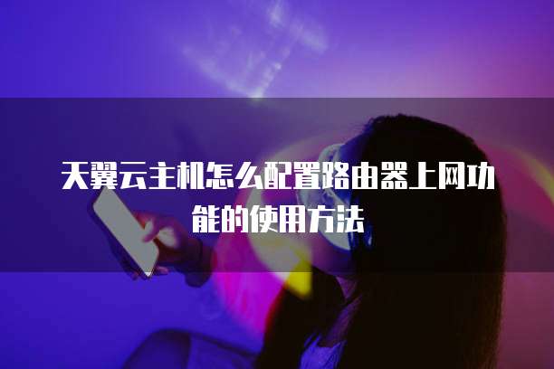 天翼云主机怎么配置路由器上网功能的使用方法