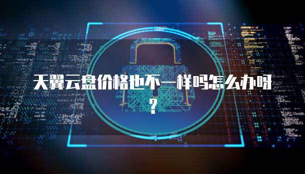 天翼云盘价格也不一样吗怎么办呀?