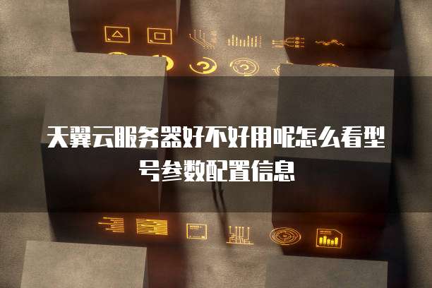 天翼云服务器好不好用呢怎么看型号参数配置信息