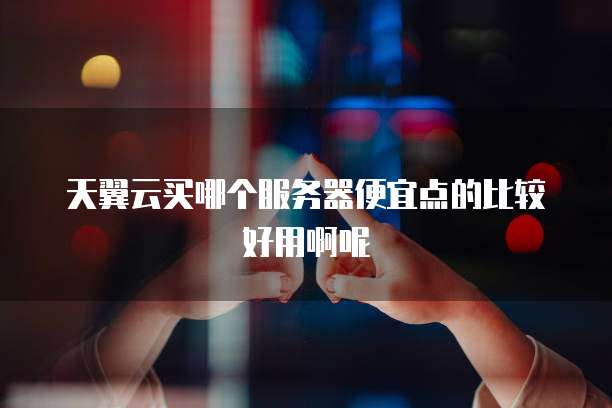 天翼云买哪个服务器便宜点的比较好用啊呢