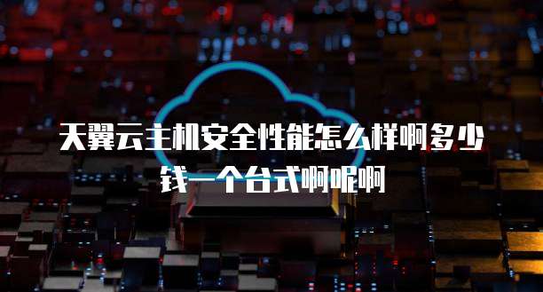 天翼云主机安全性能怎么样啊多少钱一个台式啊呢啊