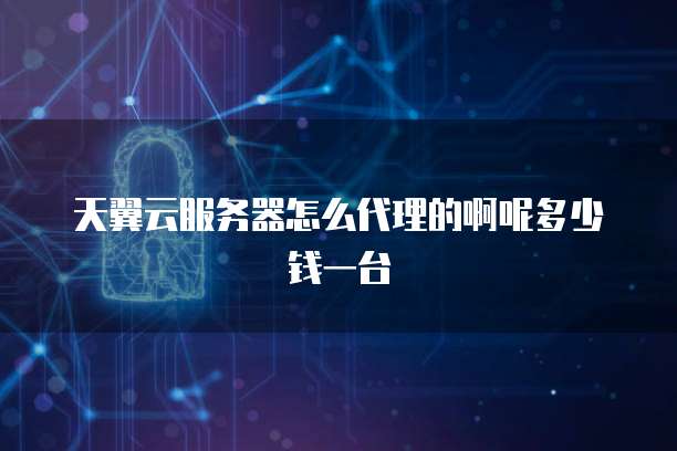 天翼云服务器怎么代理的啊呢多少钱一台