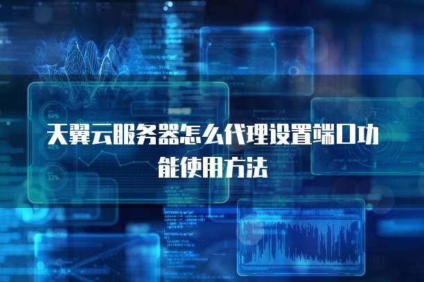 天翼云服务器怎么代理设置端口功能使用方法