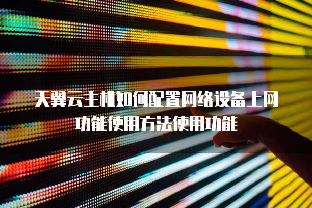 天翼云主机如何配置网络设备上网功能使用方法使用功能