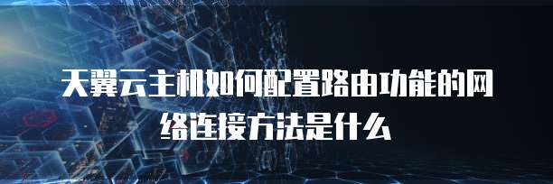天翼云主机如何配置路由功能的网络连接方法是什么