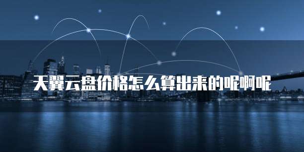 天翼云盘价格怎么算出来的呢啊呢