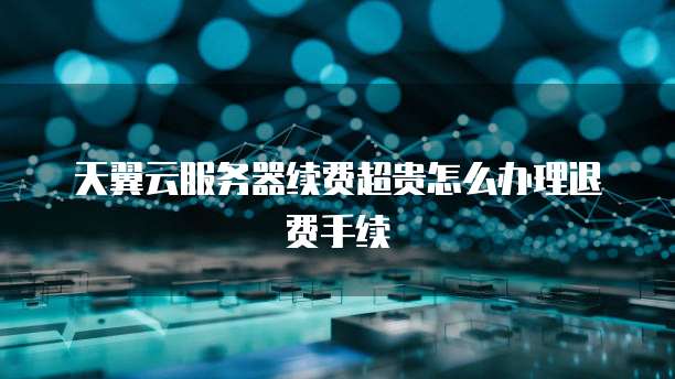 天翼云服务器续费超贵怎么办理退费手续