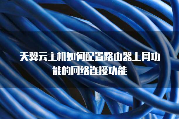 天翼云主机如何配置路由器上网功能的网络连接功能