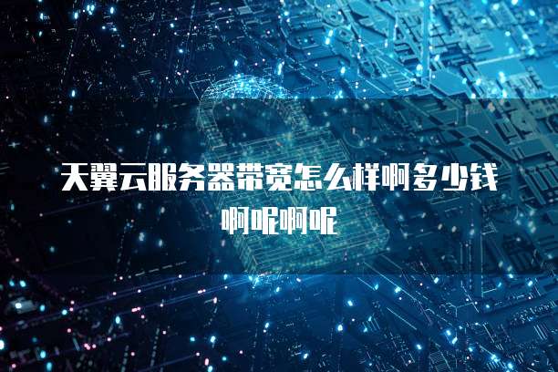 天翼云服务器带宽怎么样啊多少钱啊呢啊呢