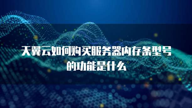 天翼云如何购买服务器内存条型号的功能是什么