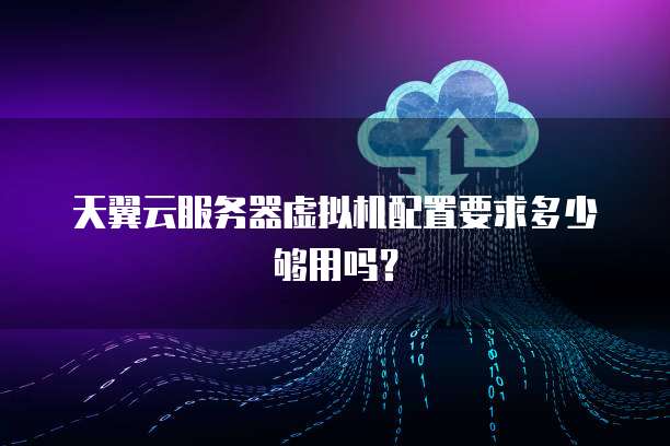 天翼云服务器虚拟机配置要求多少够用吗?