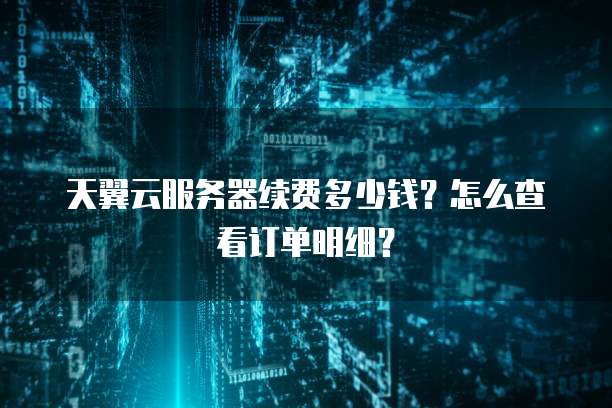 天翼云服务器续费多少钱?怎么查看订单明细?