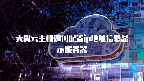 天翼云主机如何配置ip地址信息显示服务器