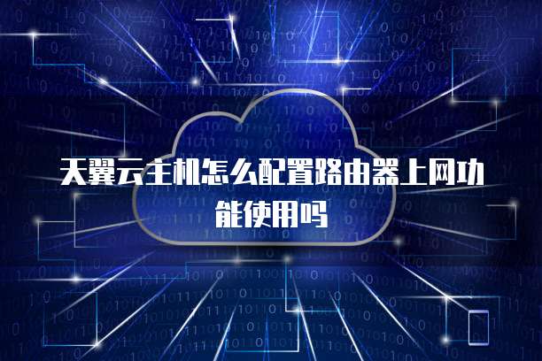 天翼云主机怎么配置路由器上网功能使用吗