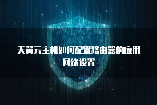 天翼云主机如何配置路由器的应用网络设置