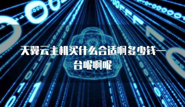 天翼云主机买什么合适啊多少钱一台呢啊呢