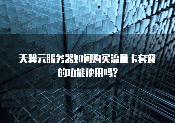 天翼云服务器如何购买流量卡套餐的功能使用吗?