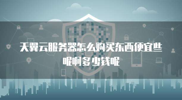 天翼云服务器怎么购买东西便宜些呢啊多少钱呢