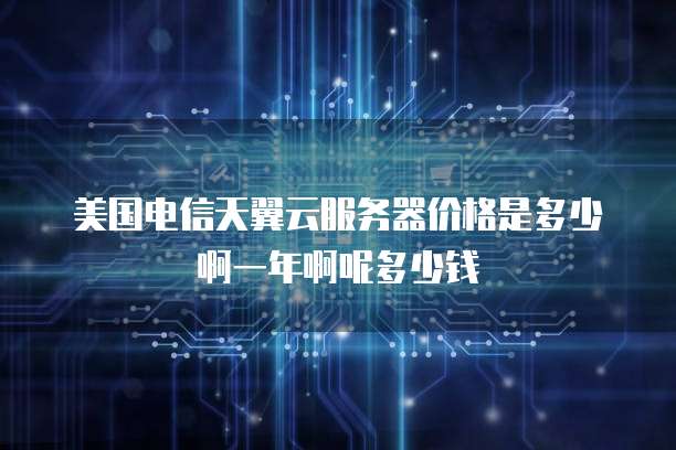 美国电信天翼云服务器价格是多少啊一年啊呢多少钱