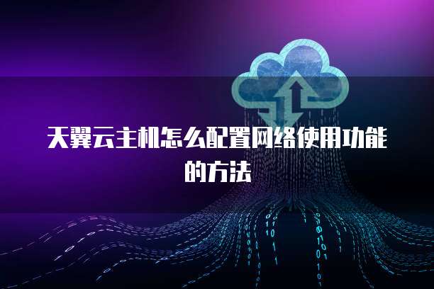 天翼云主机怎么配置网络使用功能的方法